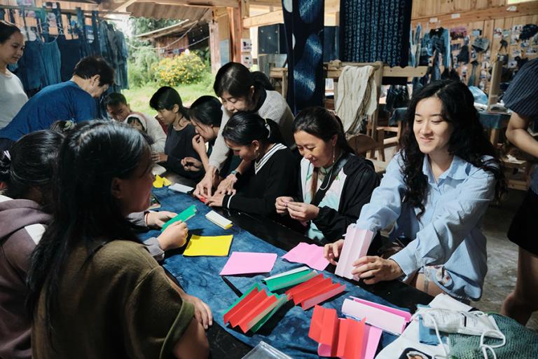 People making crafts