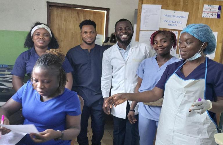 Team of clinicians in a clinic