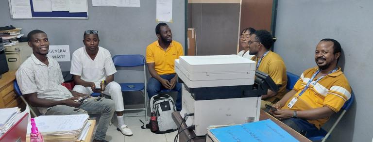 People talking in a room