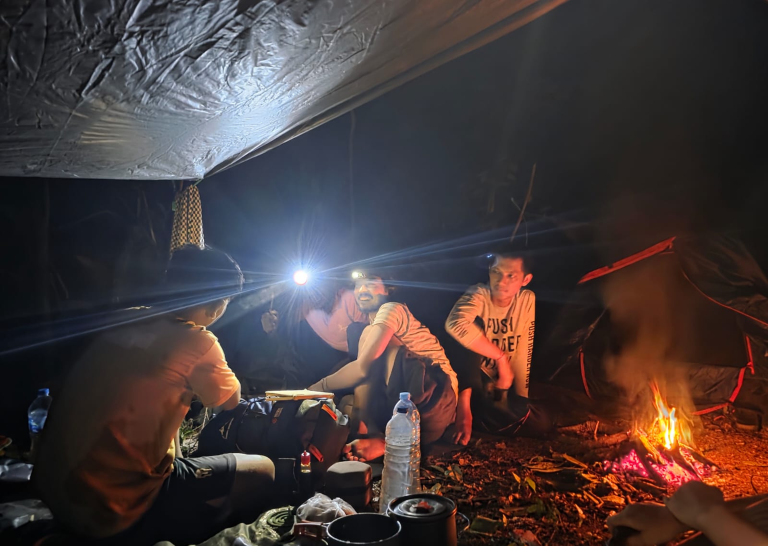 campsite in the dark