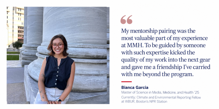 My mentorship pairing was the most valuable part of my experience at MMH. To be guided by someone with such expertise kicked the quality of my work into the next gear and gave me a friendship I’ve carried with me beyond the program