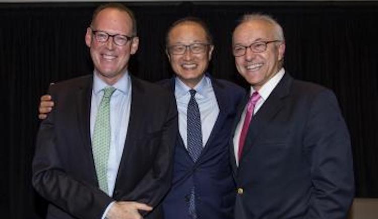Dr. Paul Farmer, Dr. Jim Yong Kim, and George Q. Daley