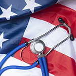 Flag and stethoscope